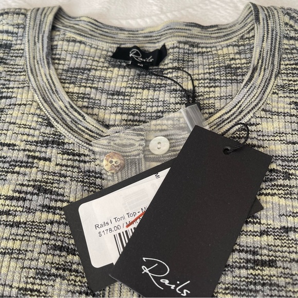 Rails Toni Dye stretchy Short Sleeve Henley Top - Picture 10 of 11